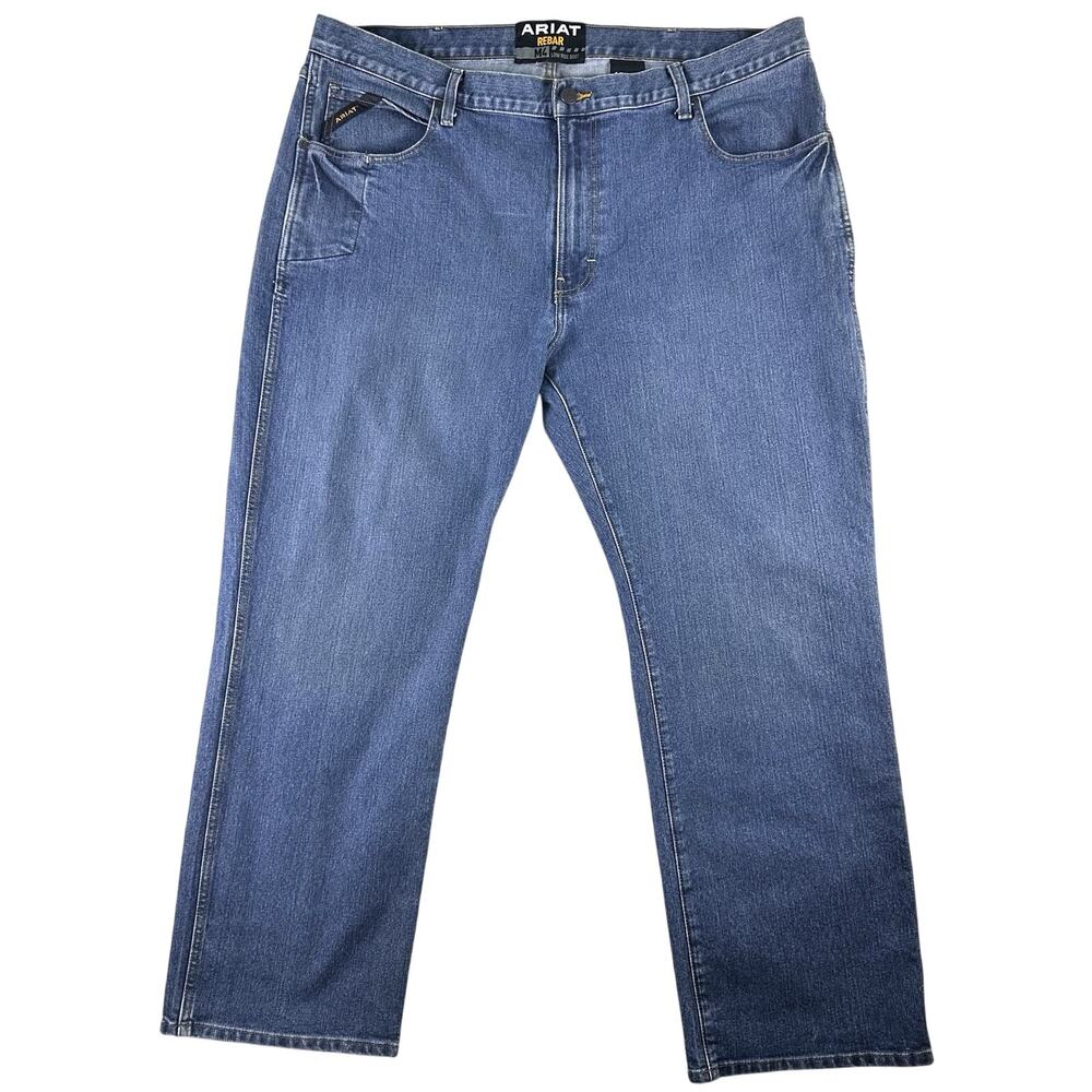 Ariat Rebar M4 Low Rise‎ Boot Jeans Blue Denim Stretch Workwear 42 X 32